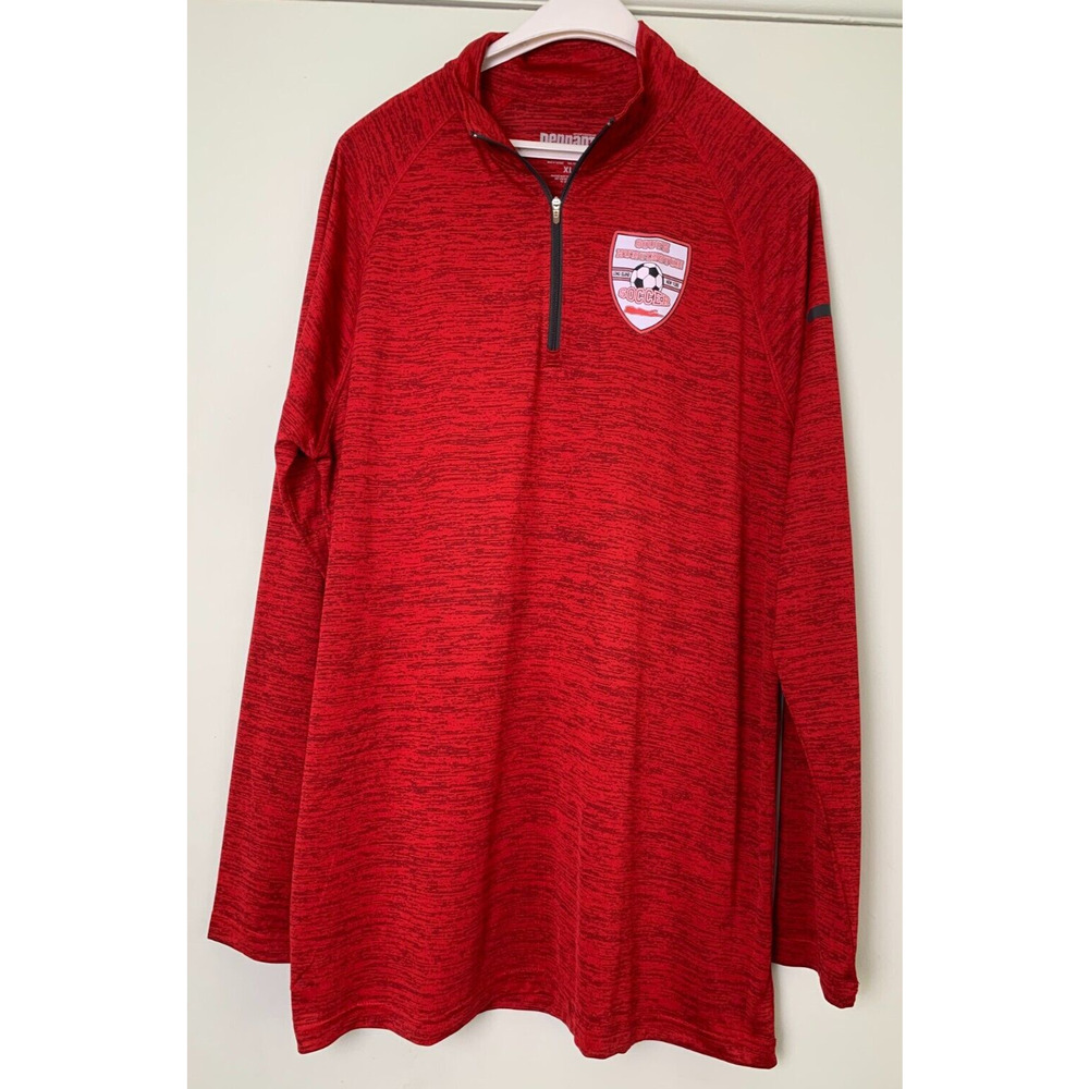 South Huntington Soccer Club Pennant Sportswear Red Quarter Zip Pullover XL
